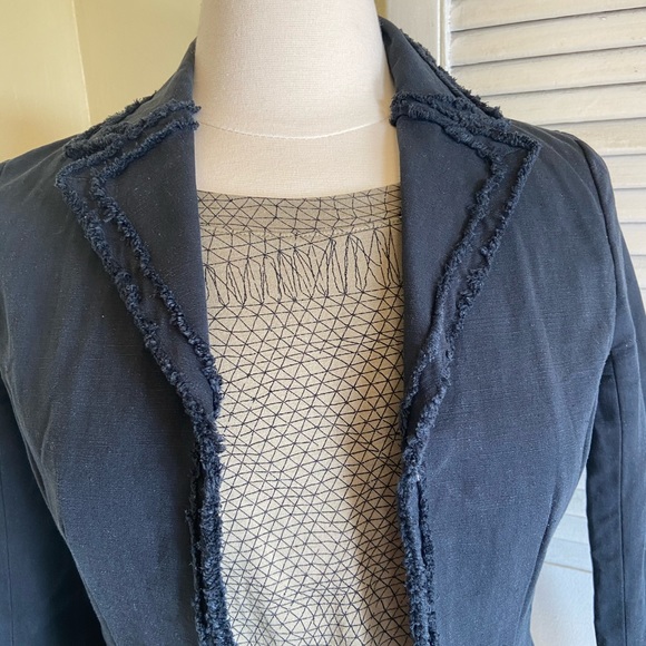 United Arrows Japan Fringed Cotton Blend Blazer - Picture 4 of 8